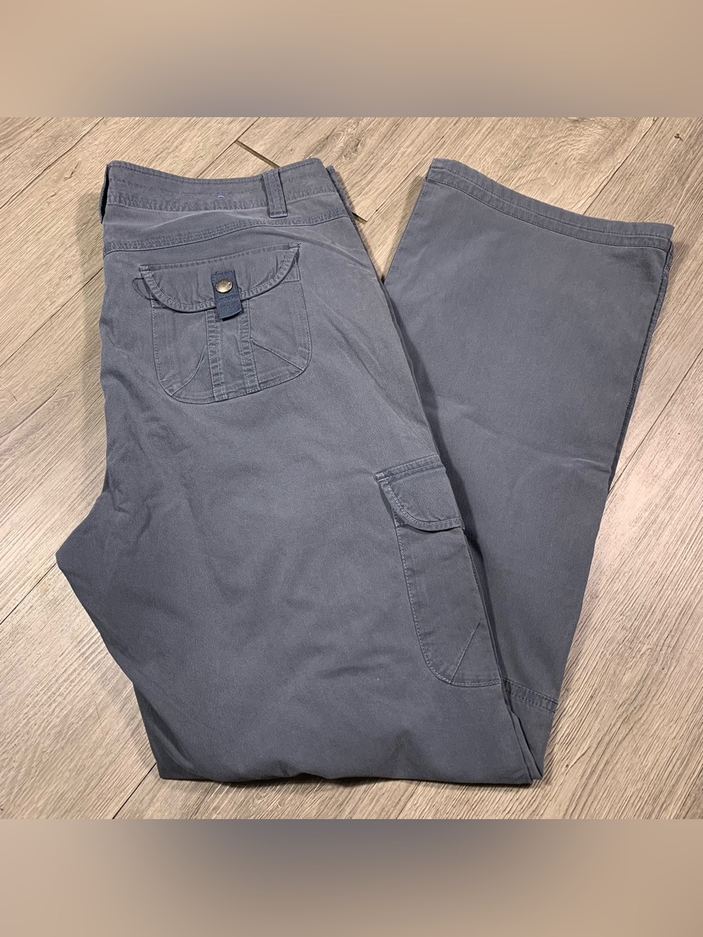 Kuhl Women's Splash Roll-Up Pant Gray/Blue Mid-Rise Relaxed Fit size 12